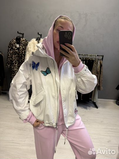 Парка зимняя с натуральным мехом женская 44