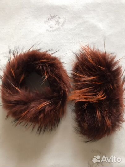 Воротник енот и нарукавники