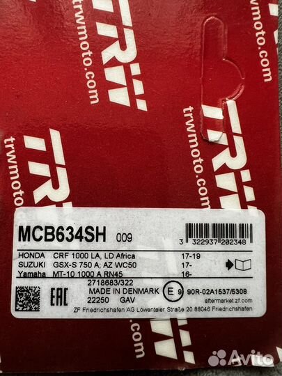 В наличии) Колодки TRW mcb634sh mcb 634 sh мото
