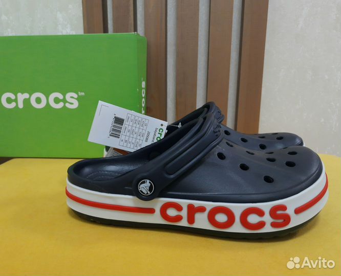 Crocs сабо синий чёрный размер 7. 8