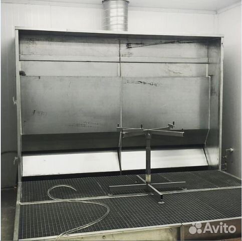 Покрасочная камера с водяной завесой и полом