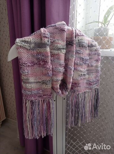 Шарф вязаный длинный