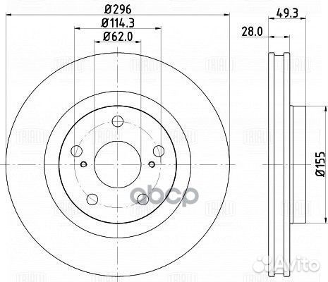 Диск тормозной перед DF190301 Trialli