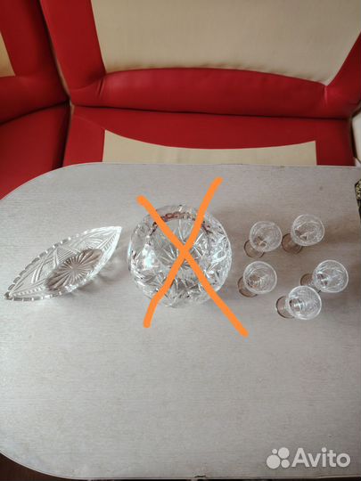 Салатник и рюмки времен СССР