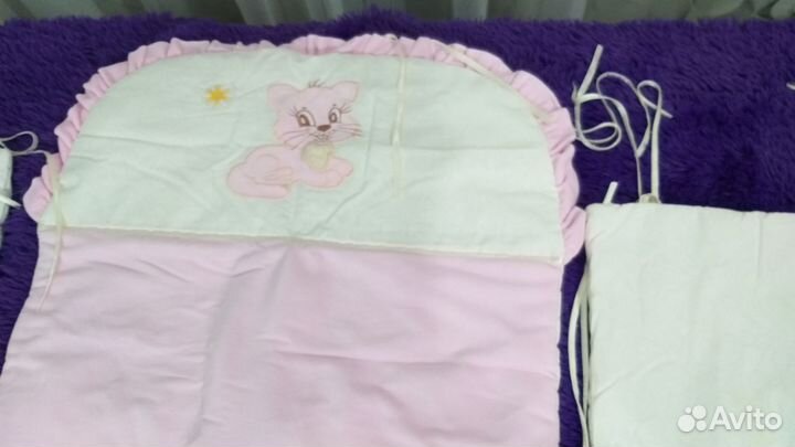 Бортики в кроватку для девочки