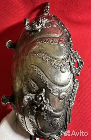 Серебряная фруктовница, ваза, 800 пробы