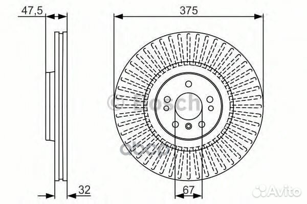 Диск тормозной перед 0986479A26 Bosch