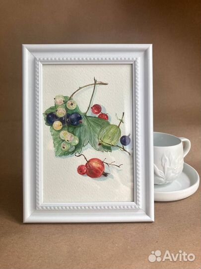 Картина акварелью - Миниатюра в рамке