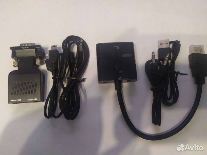 Переходник активный vga в hdmi, hdmi в vga с аудио