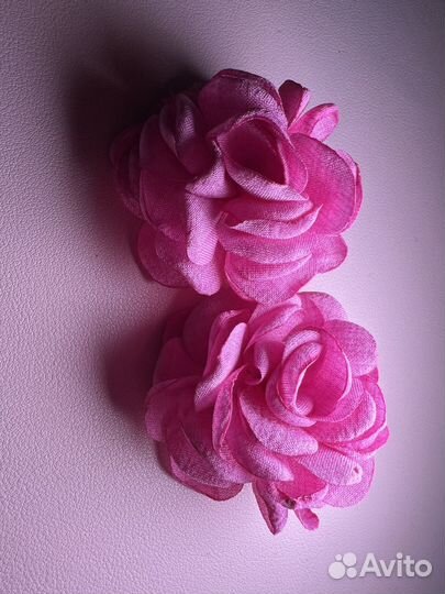 Серьги цветы, цена за 2 пары, розовые и синие