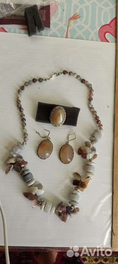 Бусы колье из агата