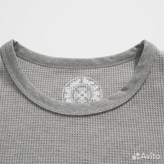 Серый хлопковый лонгслив Chrome hearts, S,M,L,XL