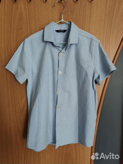 Рубашка голубая для школы 122-128 см