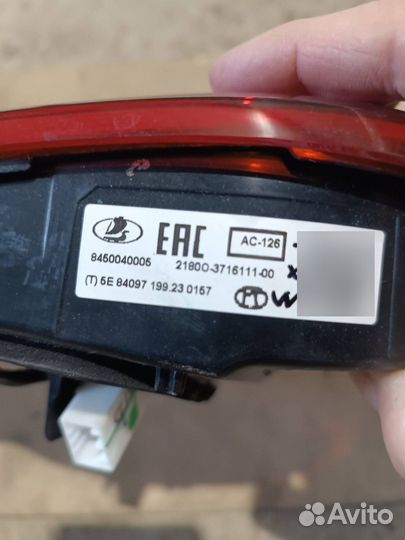 Фонарь внутренний задний левый LADA Vesta