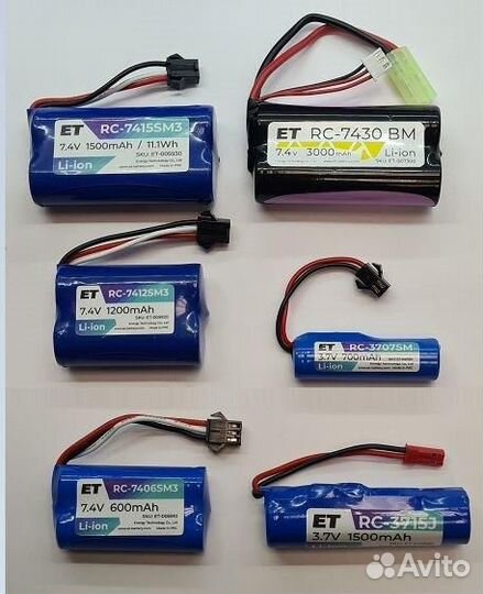 Аккумулятор ET RC-3715J (3.7В, 1500мАч, Li-Ion)