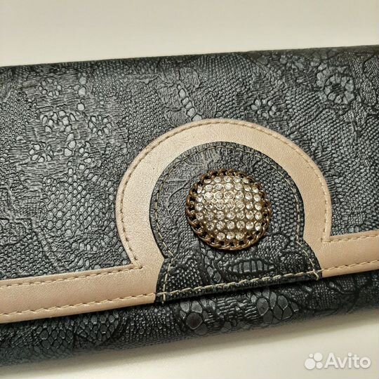 Кошелек Elisir - кристалы swarovski натур.кожа