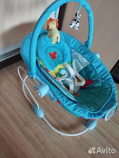 Детские электронные качели шезлонг 2в1