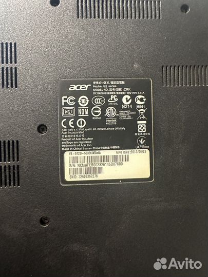 Ноутбук Acer aspire v5 zrk