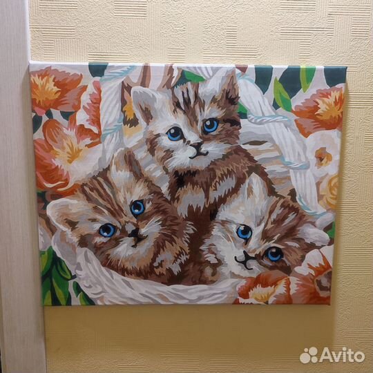 Картина по номерам раскрашенная