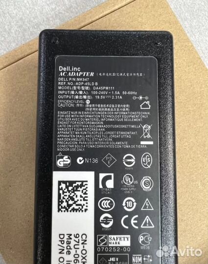 Блок питания для ноутбука Dell 19.5V 2.31A 45W