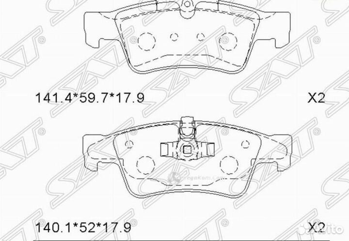 Колодки задние Mercedes GL X164 ML W164 G W463 STA1644201520