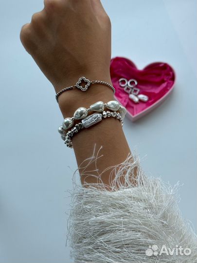 Браслет из жемчуга, серьги