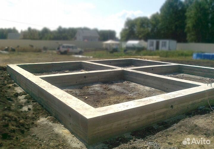 Заливка фундамента под баню