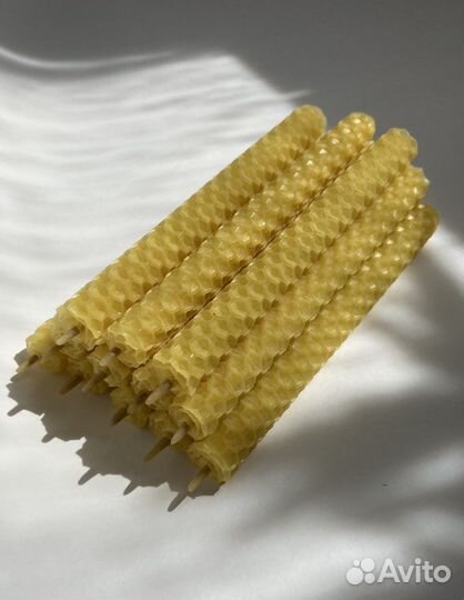 Набор тонких свечей из вощины (12 шт)