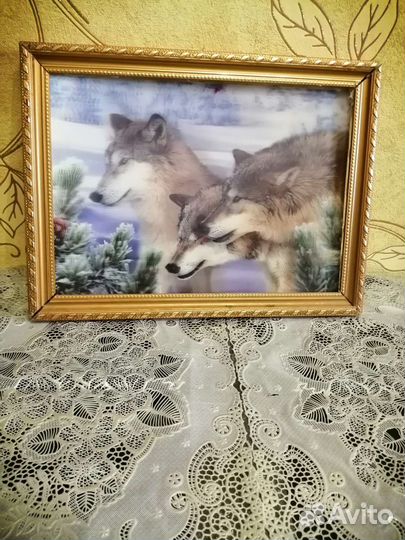 Волки обьемная картина