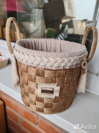 Корзины из джута ручной работы