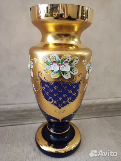 Ваза цветное стекло чехия
