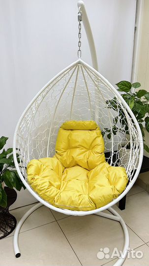 Кресло кокон подвесное из ротанга. Модель Капля