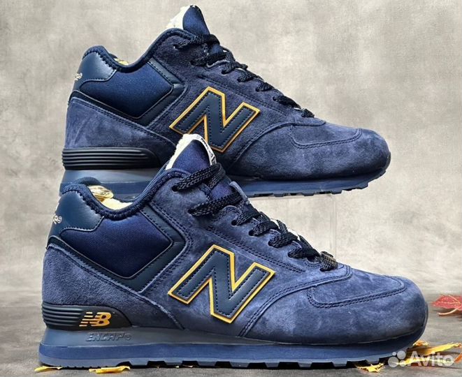 Стильные New Balance 574 с меховой подкладкой в си