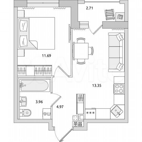 1-к. квартира, 36,7 м², 9/17 эт.