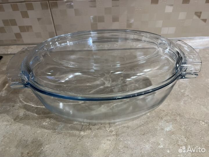 Утятница, блюдо стеклянное овальное (Франция)