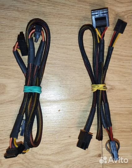 Кабель питания PCIe 6Pin Male 3 SATA и Molex 4Pin