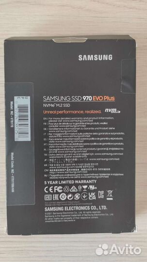 SSD диск samsung M.2 970 EVO Plus 1000 Гб