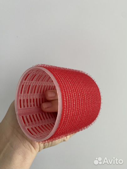 Бигуди липучки 6 шт, д.68 мм красные крупные