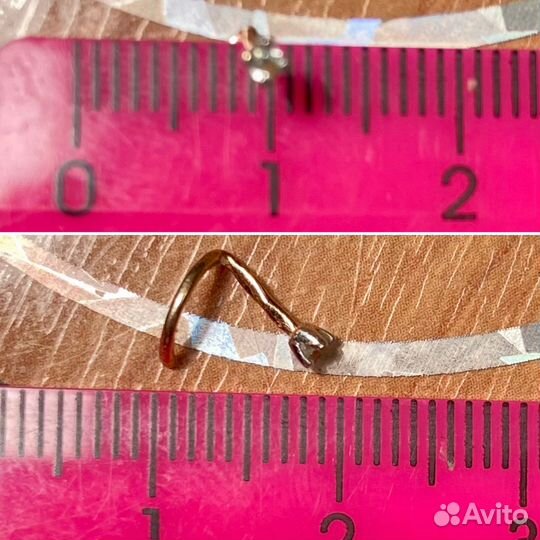 Сережка пирсинг в нос бриллиант золото 585