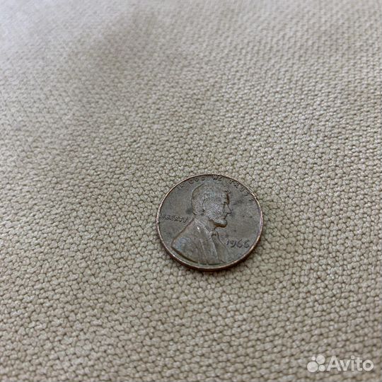 Монета ONE cent 1966 liberty