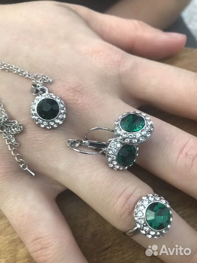 Серьги,кулон,колечко