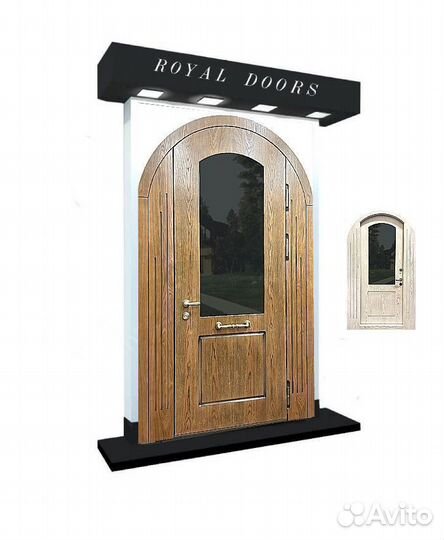 Уличная арочная входная дверь в дом