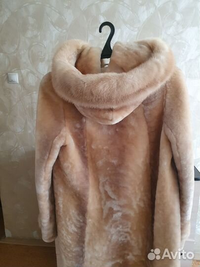 Шуба мутон С капюшоном