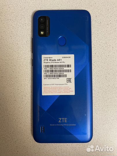 ZTE Blade A51, 3/64 ГБ