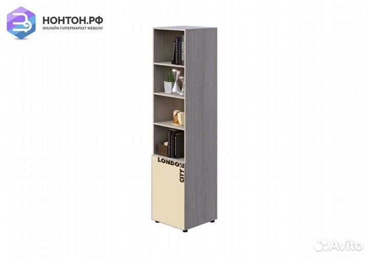 Стеллаж Мийа-3А ясень шимо светлый / бежевый / фот