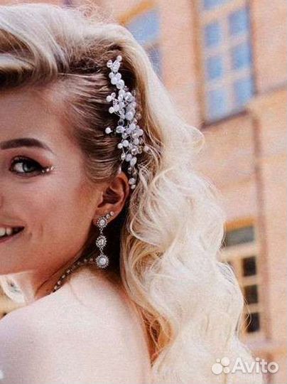 Украшение для волос свадебное под жемчуг
