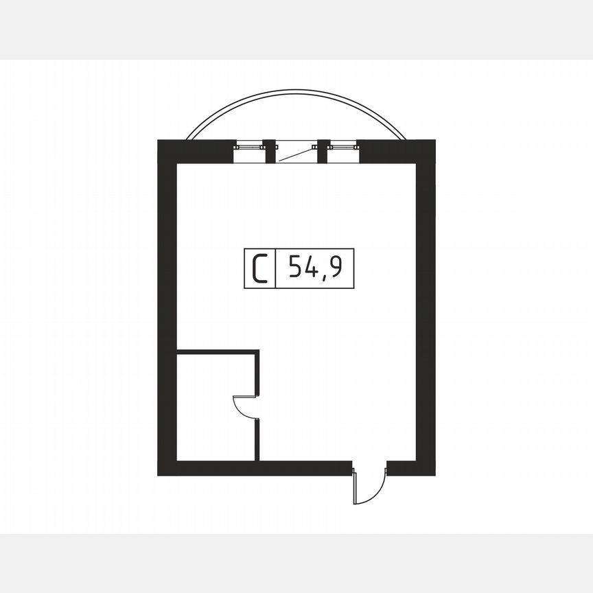 1-к. квартира, 55,1 м², 1/8 эт.