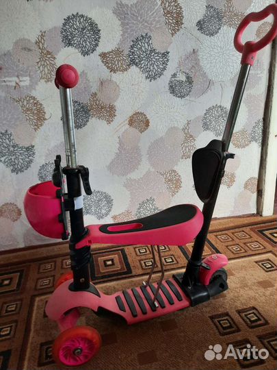 Самокат детский трехколесный, беговел 5 в 1