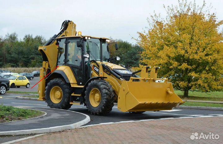 Стекло за дверью правое погрузчика Caterpillar 434