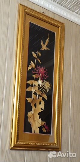 Картина - коллаж из соломы